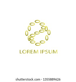 simple abstract logo template with gold color