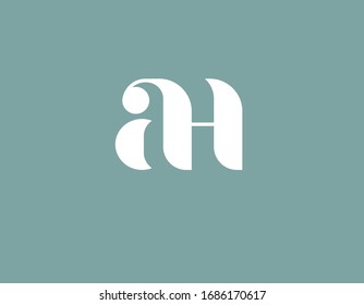 Simple abstract logo two letters A and H for your company typography monogram
