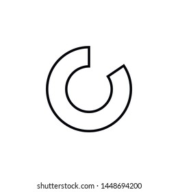 Simple abstract logotype line icon. Stroke pictogram. Vector illustration isolated on a white background. Premium quality symbols. Logo, sign, logo element, label, hang tag