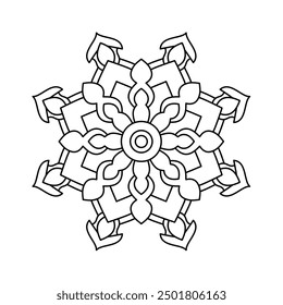 simple abstract mandala design for coloring book, wall art, tattoo design, mandala art for henna design, artistic mandala design
