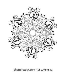 Simple Abstract Mandala Oriental Ethnic Ornament