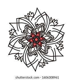 Simple Abstract Mandala Vector Art Black