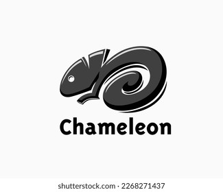 Einfache abstrakte minimalistische Chameleon-Logo-Symbol Symbol-Design-Vorlage Illustration Inspiration