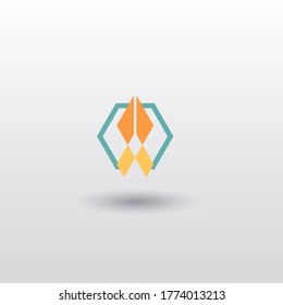Einfaches, abstraktes Design für moderne Business Rocket-Logos