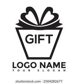 Simple caja de regalo moderna abstracta logo icono de diseño símbolo Vector. regalo logo abstracto.
