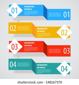 Simple abstract modern infographics options banner. Vector illustration.