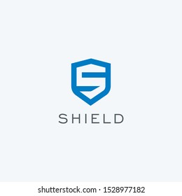 Simple abstract modern initial letter S shield logo icon design symbol vector
