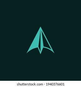 simple and abstract modern paper airplane logo. great for any company
