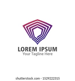 Simple abstract modern shield. Best for identity and logotypes