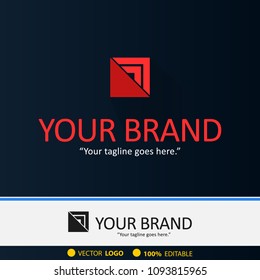 a simple and abstract modern square logo design