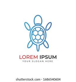 Simple abstract modern turtle sign vector logo icon design. Creative linear animal gradient logotype
