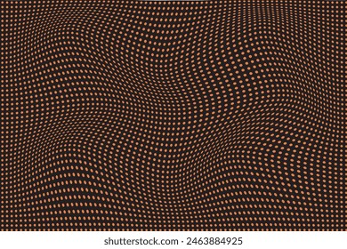  simple abstract moon cake brown color small polka dot wavy distort pattern on black color background abstract image, colorful graphics and tapestries it can be used as a pattern for the fabric