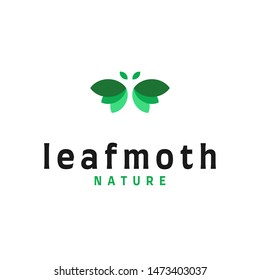 Simple Abstract Moth Leaf Nature logo design