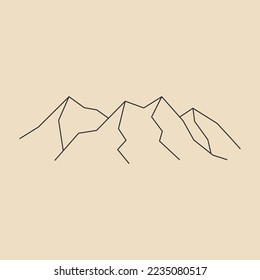 Simple Abstract Mountain Line Art Minimalist Vector Illustration Template Icon