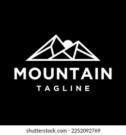 Sencillo Resumen de la Línea de Montaña Art Mínimo Logotipo Vector Ilustración Icono