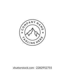 Simple Abstract Mountain Line Art Minimalist Logo Vector Illustration Template Icon	