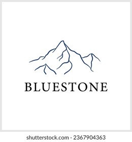 Simple Abstract Mountain Line Art Minimalist Logo Vector Illustration Template Icon