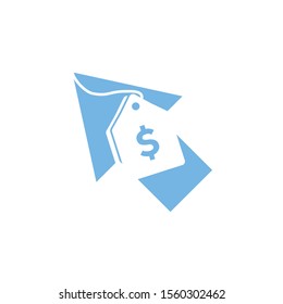 simple abstract mouse online shop vector logo design