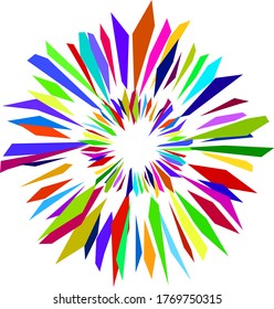 simple abstract multicolored rainbow flower