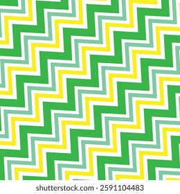 simple abstract nion, light nion and yellow colour diagonal zig zag line pattern on white background.