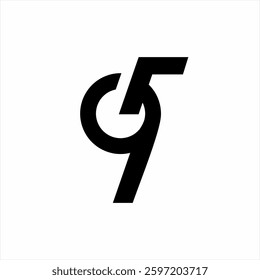 Simple abstract number ninety five design.