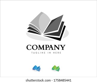 simple abstract open book image icon symbol logo design illustration
