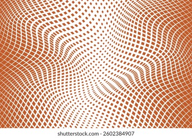 simple abstract orange color blend halftone wavy pattern abstract wavy orange and white grid optical illusion pattern background wave pattern in orange