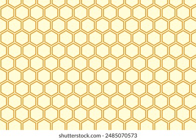 simple abstract orange color polygon hexagon pattern on lemonade color background seamless pattern of honeycomb with a gold background