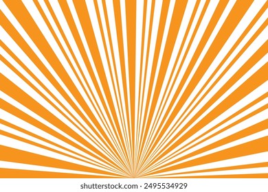  simple abstract orange color sunlite sunbrust creative geometric vertical line pattern orange and white stripes in a sunbrust