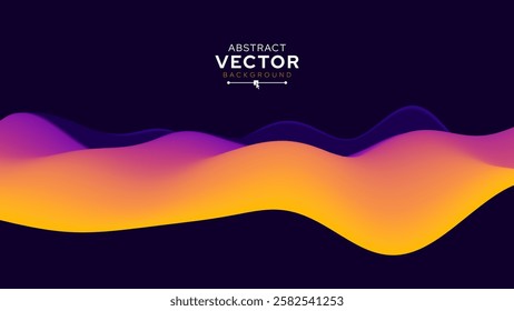 Simple Abstract Orange Purple Gradient Wave Background Template. Modern Colorful Poster, Brochure, Banner or Cover for Design Project. Purple and Orange Background. Vector Illustration 