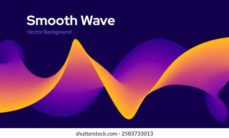 Simple Abstract Orange Purple Gradient Wave Background Template. Modern Colorful Poster, Brochure, Banner or Cover for Design Project. Purple and Orange Background. Vector Illustration