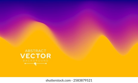 Simple Abstract Orange Purple Gradient Wave Background Template. Modern Colorful Poster, Brochure, Banner or Cover for Design Project. Purple and Orange Background. Vector Illustration