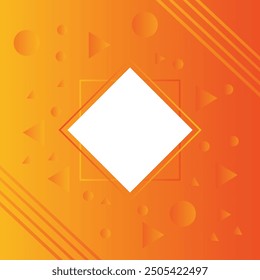 Simple abstract orange vector background With White frame 