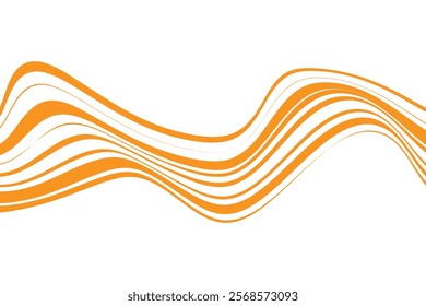 simple abstract orange wavy line pattern art