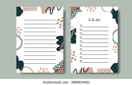 Simple Abstract Organic Shapes Notes To Do List Template Printable