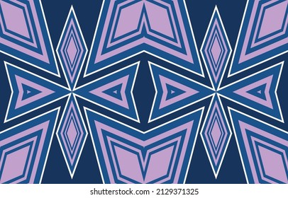Sencillo ornamento abstracto con formas de diamante, rombos, huella de ornamento de arte geométrico azteca. Diseño de alfombras, papel pintado, ropa, envoltura, tela, cubierta,