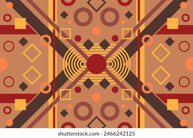 Simple abstract ornament geometric artwork. Symmetrycal illustration.