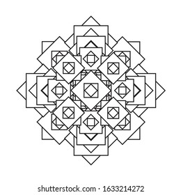 simple abstract ornament outline with white background