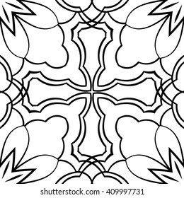 Simple abstract ornament. Vector seamless pattern. Ornamental template on a white background.