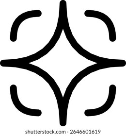 Simple abstract ornamental decorative black and white corner flourish line design
