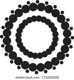 Simple abstract ornamental vector illustration.  Black color round ornamental.