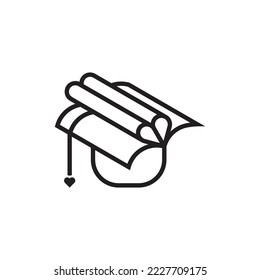 diseño simple y abstracto del logotipo de la educación de libros de esquema