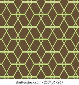 simple abstract parot green colour poligon pattern on coffee colour background.