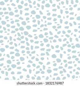 Simple abstract pattern. Little dabs of pale blue spots. White background. Vector texture. Elegant fashion print for Wallpaper.