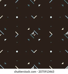 Simple abstract pattern on dark background. Geometric print for textile and wrapping paper.