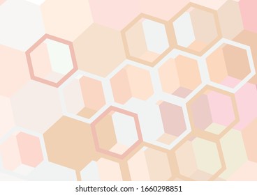 Simple abstract pattern, pink hexagons background, vector illustration