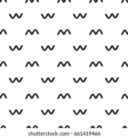 a  simple abstract pattern; seamless vector paper; in memphis style with hand drawn doodle elements;  fashion of 80s-90s; black and white mosaic