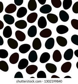 Simple abstract pattern. White background, black small eggs. Good print for textiles, banners, postcards.