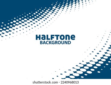 Simple abstract pattern with white halftone copy space on regal blue background. Minimal vector graphics