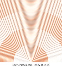 cor de pêssego abstrata simples padrão de semicírculo fino a espesso.